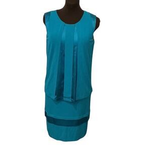 Blumarine Made in Italy Women’s Teal Casual Sleeveless Dress Size I42/US M